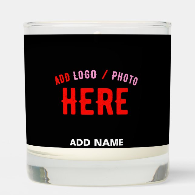 STYLISH MODERN CUSTOMIZABLE BLACK VERIFIED BRANDED SCENTED CANDLE (Front)