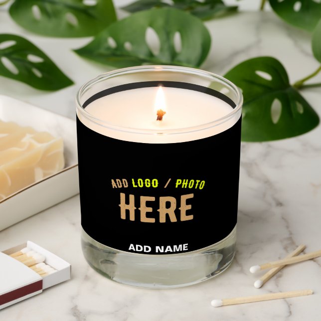 STYLISH MODERN CUSTOMIZABLE BLACK VERIFIED BRANDED SCENTED CANDLE (Lit)