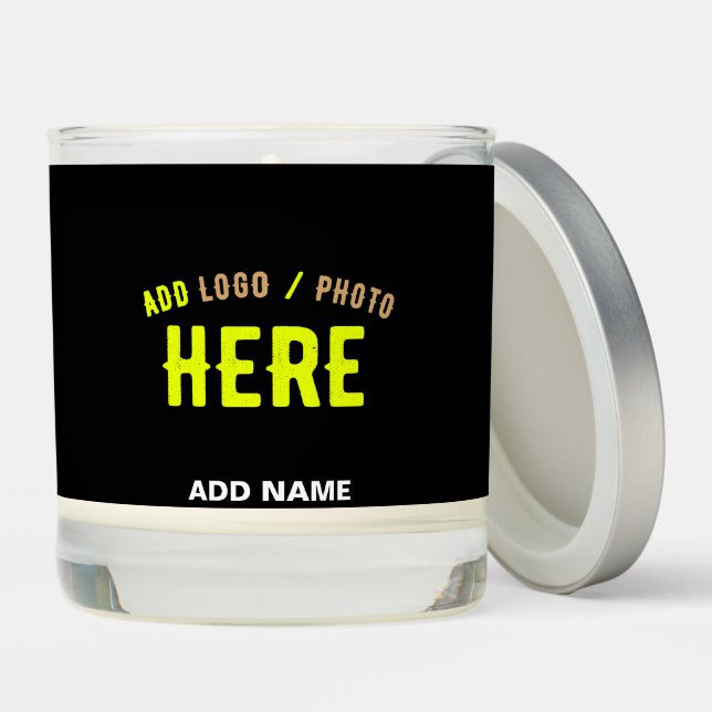 STYLISH MODERN CUSTOMIZABLE BLACK VERIFIED BRANDED SCENTED CANDLE (Lid)
