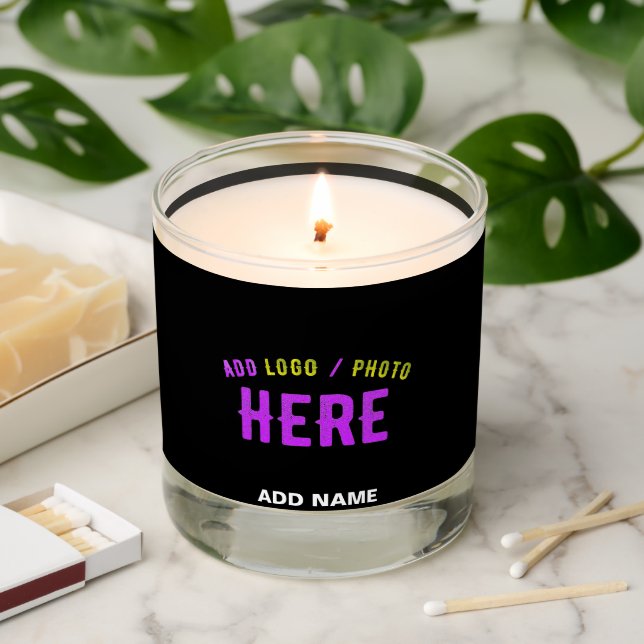 STYLISH MODERN CUSTOMIZABLE BLACK VERIFIED BRANDED SCENTED CANDLE (Lit)