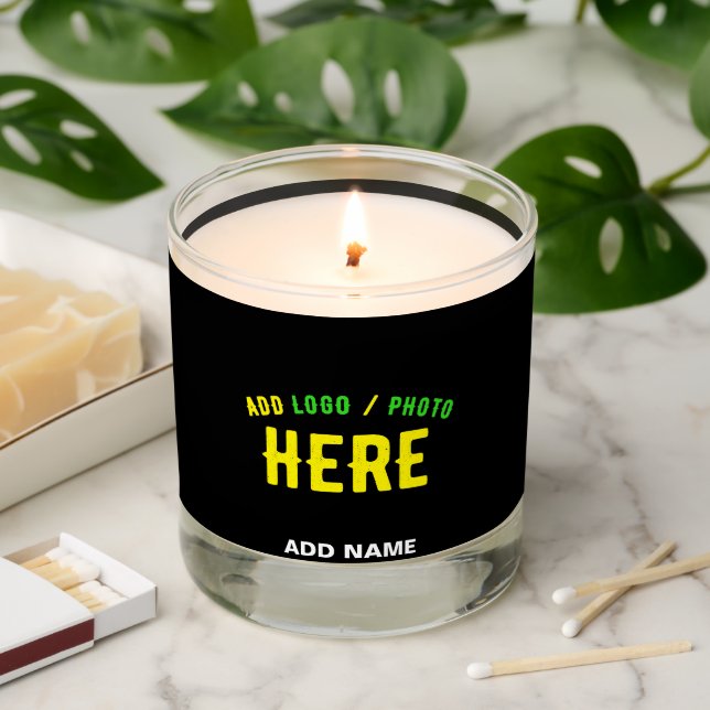 STYLISH MODERN CUSTOMIZABLE BLACK VERIFIED BRANDED SCENTED CANDLE (Lit)