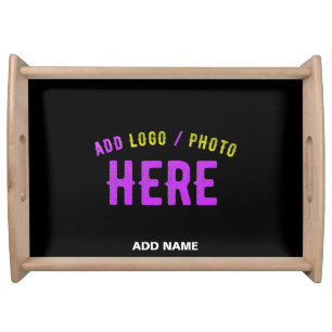 STYLISH MODERN CUSTOMIZABLE BLACK VERIFIED BRANDED SERVING TRAY