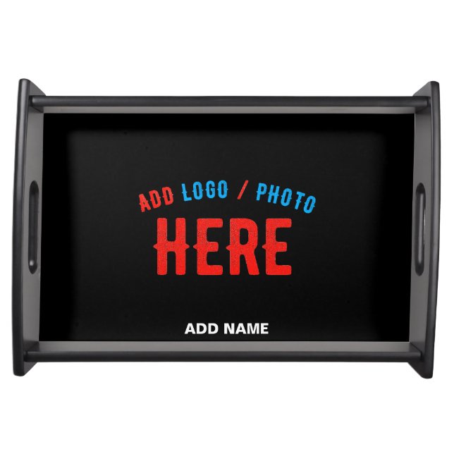 STYLISH MODERN CUSTOMIZABLE BLACK VERIFIED BRANDED SERVING TRAY (Front)