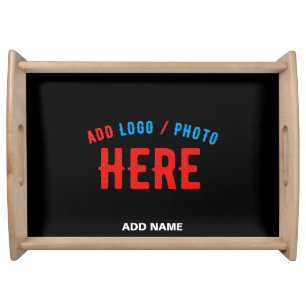 STYLISH MODERN CUSTOMIZABLE BLACK VERIFIED BRANDED SERVING TRAY