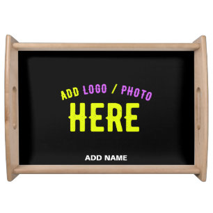 STYLISH MODERN CUSTOMIZABLE BLACK VERIFIED BRANDED SERVING TRAY