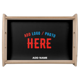 STYLISH MODERN CUSTOMIZABLE BLACK VERIFIED BRANDED SERVING TRAY