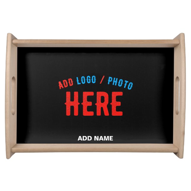 STYLISH MODERN CUSTOMIZABLE BLACK VERIFIED BRANDED SERVING TRAY (Front)
