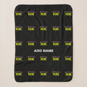 STYLISH MODERN CUSTOMIZABLE BLACK VERIFIED BRANDED SHERPA BLANKET