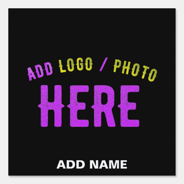 STYLISH MODERN CUSTOMIZABLE BLACK VERIFIED BRANDED SIGN (Front)