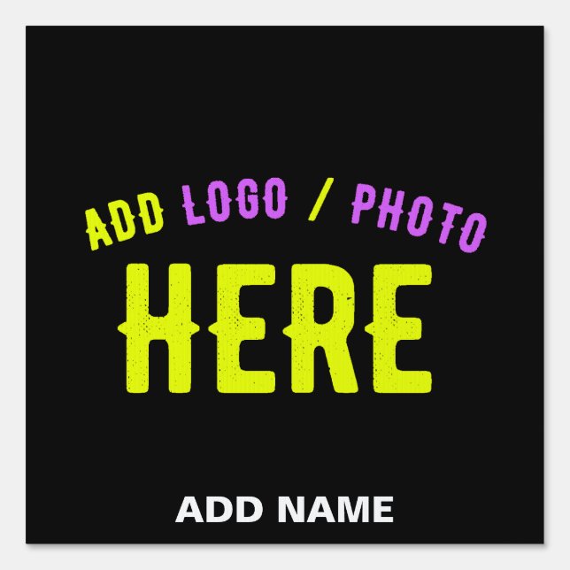 STYLISH MODERN CUSTOMIZABLE BLACK VERIFIED BRANDED SIGN (Front)