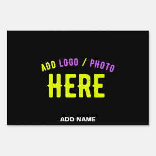 STYLISH MODERN CUSTOMIZABLE BLACK VERIFIED BRANDED SIGN