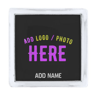 STYLISH MODERN CUSTOMIZABLE BLACK VERIFIED BRANDED SILVER FINISH LAPEL PIN