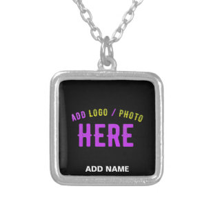STYLISH MODERN CUSTOMIZABLE BLACK VERIFIED BRANDED SILVER PLATED NECKLACE