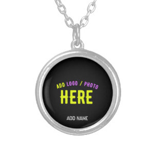 STYLISH MODERN CUSTOMIZABLE BLACK VERIFIED BRANDED SILVER PLATED NECKLACE