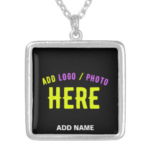 STYLISH MODERN CUSTOMIZABLE BLACK VERIFIED BRANDED SILVER PLATED NECKLACE