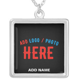 STYLISH MODERN CUSTOMIZABLE BLACK VERIFIED BRANDED SILVER PLATED NECKLACE