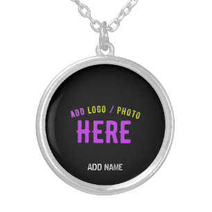 STYLISH MODERN CUSTOMIZABLE BLACK VERIFIED BRANDED SILVER PLATED NECKLACE
