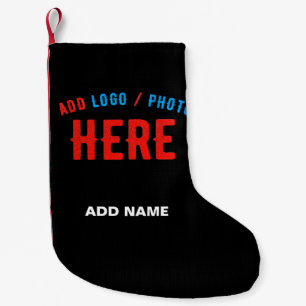STYLISH MODERN CUSTOMIZABLE BLACK VERIFIED BRANDED SMALL CHRISTMAS STOCKING