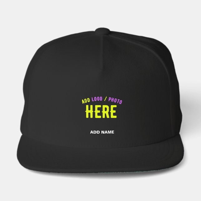 STYLISH MODERN CUSTOMIZABLE BLACK VERIFIED BRANDED SNAP BACK HAT (Front)