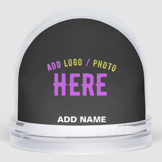 STYLISH MODERN CUSTOMIZABLE BLACK VERIFIED BRANDED SNOW GLOBE (Front)