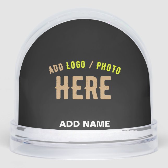 STYLISH MODERN CUSTOMIZABLE BLACK VERIFIED BRANDED SNOW GLOBE (Front)