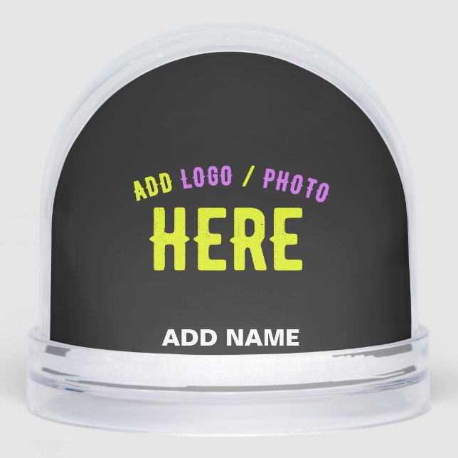STYLISH MODERN CUSTOMIZABLE BLACK VERIFIED BRANDED SNOW GLOBE (Front)