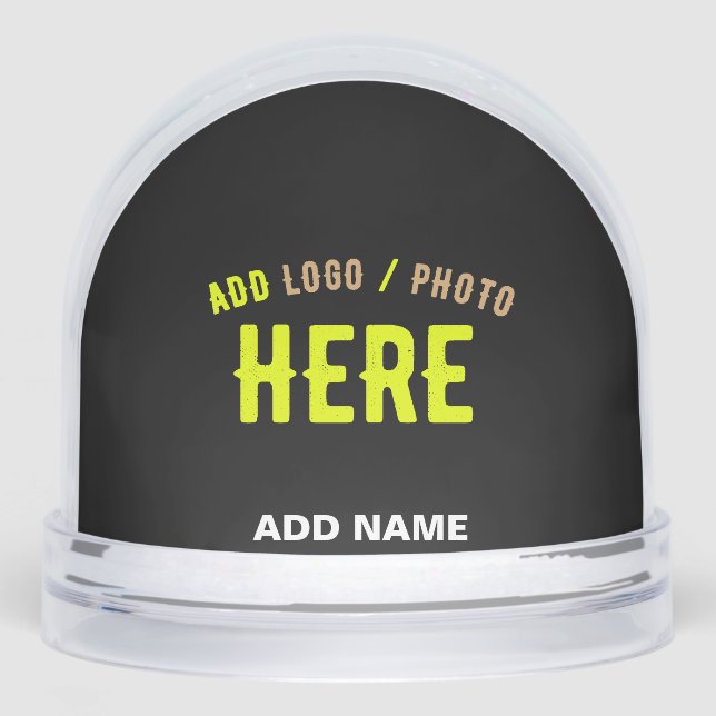 STYLISH MODERN CUSTOMIZABLE BLACK VERIFIED BRANDED SNOW GLOBE (Front)