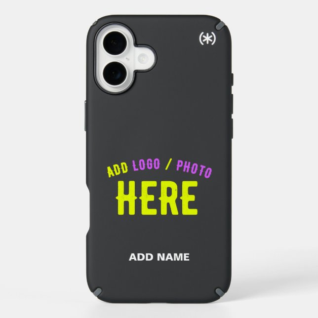 STYLISH MODERN CUSTOMIZABLE BLACK VERIFIED BRANDED SPECK iPhone CASE (Front)