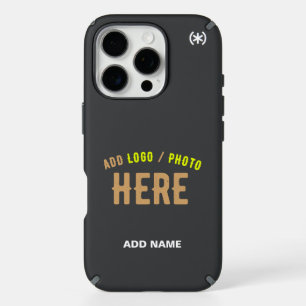 STYLISH MODERN CUSTOMIZABLE BLACK VERIFIED BRANDED iPhone 16 PRO CASE