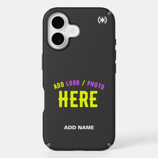 STYLISH MODERN CUSTOMIZABLE BLACK VERIFIED BRANDED SPECK iPhone CASE (Front)