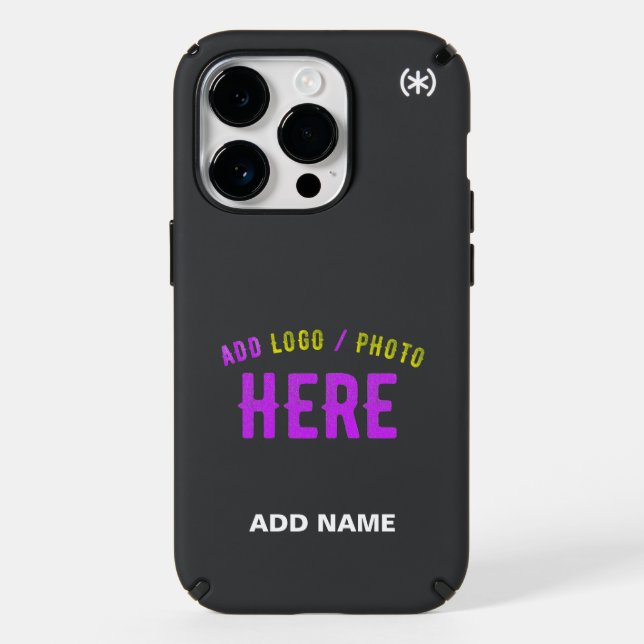 STYLISH MODERN CUSTOMIZABLE BLACK VERIFIED BRANDED SPECK iPhone CASE (Front)