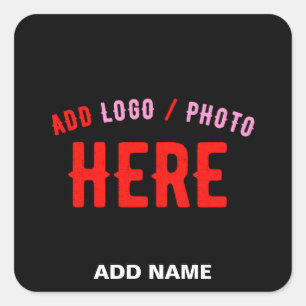 STYLISH MODERN CUSTOMIZABLE BLACK VERIFIED BRANDED SQUARE STICKER