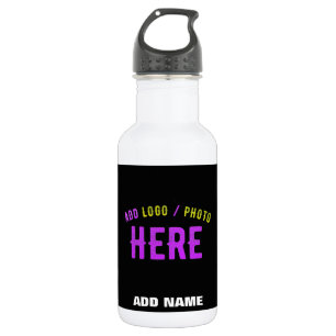 STYLISH MODERN CUSTOMIZABLE BLACK VERIFIED BRANDED STAINLESS STEEL WATER BOTTLE