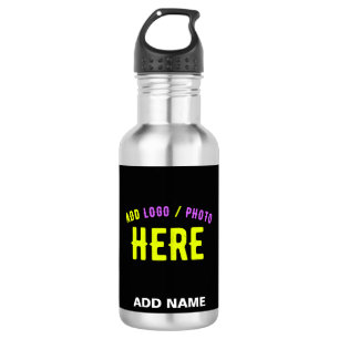 STYLISH MODERN CUSTOMIZABLE BLACK VERIFIED BRANDED STAINLESS STEEL WATER BOTTLE