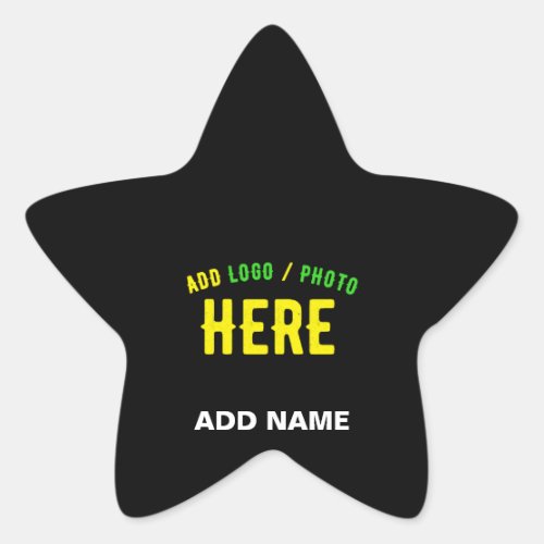 STYLISH MODERN CUSTOMIZABLE BLACK VERIFIED BRANDED STAR STICKER