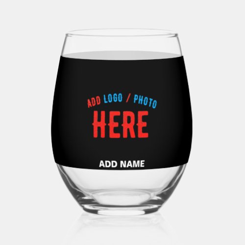 STYLISH MODERN CUSTOMIZABLE BLACK VERIFIED BRANDED STEMLESS WINE GLASS