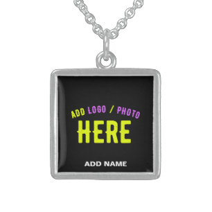 STYLISH MODERN CUSTOMIZABLE BLACK VERIFIED BRANDED STERLING SILVER NECKLACE