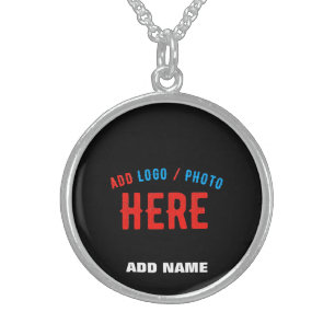 STYLISH MODERN CUSTOMIZABLE BLACK VERIFIED BRANDED STERLING SILVER NECKLACE