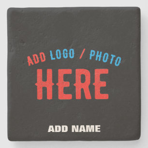 STYLISH MODERN CUSTOMIZABLE BLACK VERIFIED BRANDED STONE COASTER