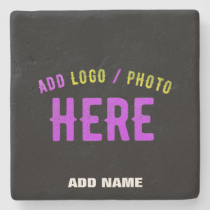 STYLISH MODERN CUSTOMIZABLE BLACK VERIFIED BRANDED STONE COASTER