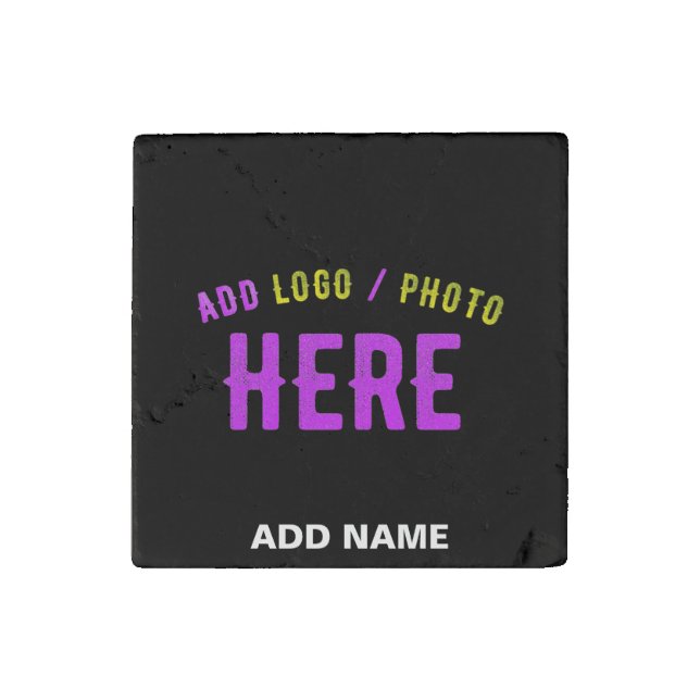 STYLISH MODERN CUSTOMIZABLE BLACK VERIFIED BRANDED STONE MAGNET (Front)
