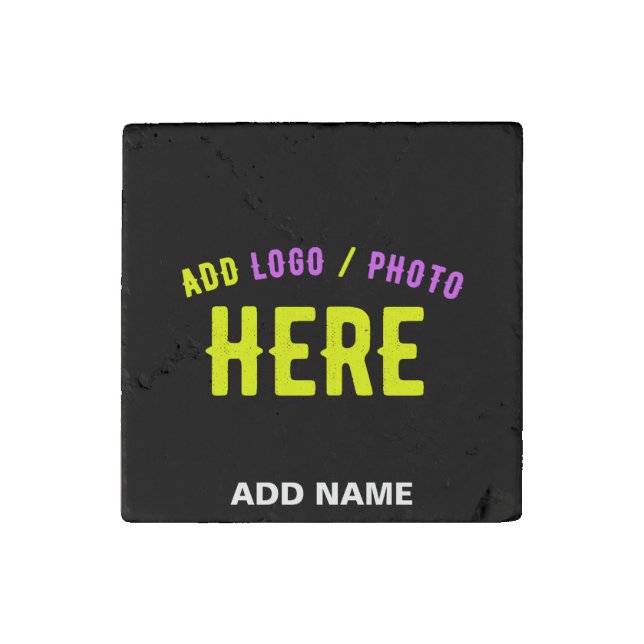 STYLISH MODERN CUSTOMIZABLE BLACK VERIFIED BRANDED STONE MAGNET (Front)