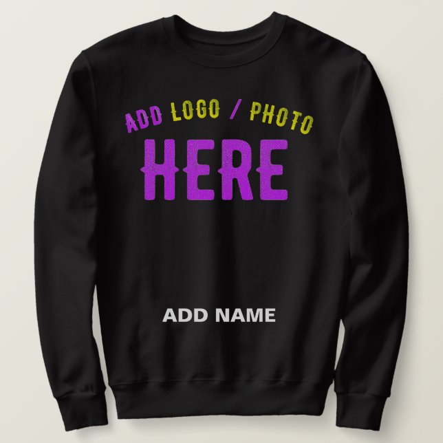 STYLISH MODERN CUSTOMIZABLE BLACK VERIFIED BRANDED SWEATSHIRT (Design Front)