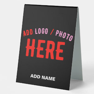 STYLISH MODERN CUSTOMIZABLE BLACK VERIFIED BRANDED TABLE TENT