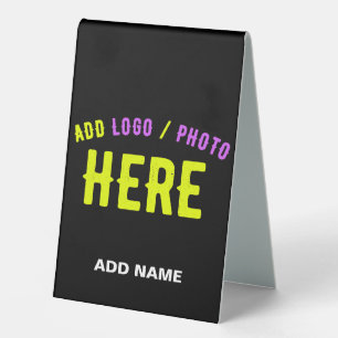 STYLISH MODERN CUSTOMIZABLE BLACK VERIFIED BRANDED TABLE TENT