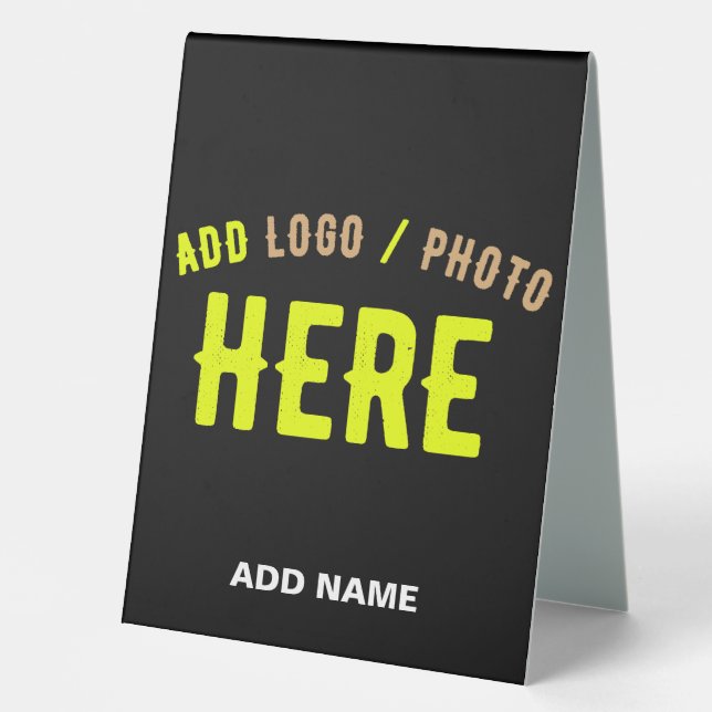 STYLISH MODERN CUSTOMIZABLE BLACK VERIFIED BRANDED TABLE TENT (Front)