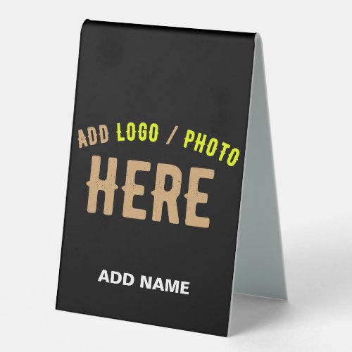 STYLISH MODERN CUSTOMIZABLE BLACK VERIFIED BRANDED TABLE TENT SIGN