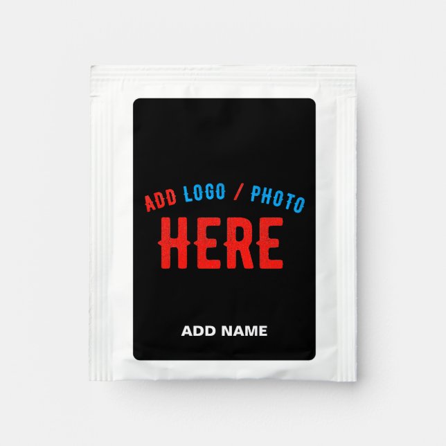 STYLISH MODERN CUSTOMIZABLE BLACK VERIFIED BRANDED TEA BAG DRINK MIX (Front)