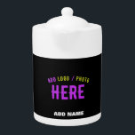 STYLISH MODERN CUSTOMIZABLE BLACK VERIFIED BRANDED TEAPOT<br><div class="desc">THIS IS A DESIGN FITTING FOR EVERYONE.YOU CAN CHANGE, RESIZE OR ADD LOGO, PHOTO, TEXT AND COLOURS THE WAY YOU LIKE.THANK YOU.</div>