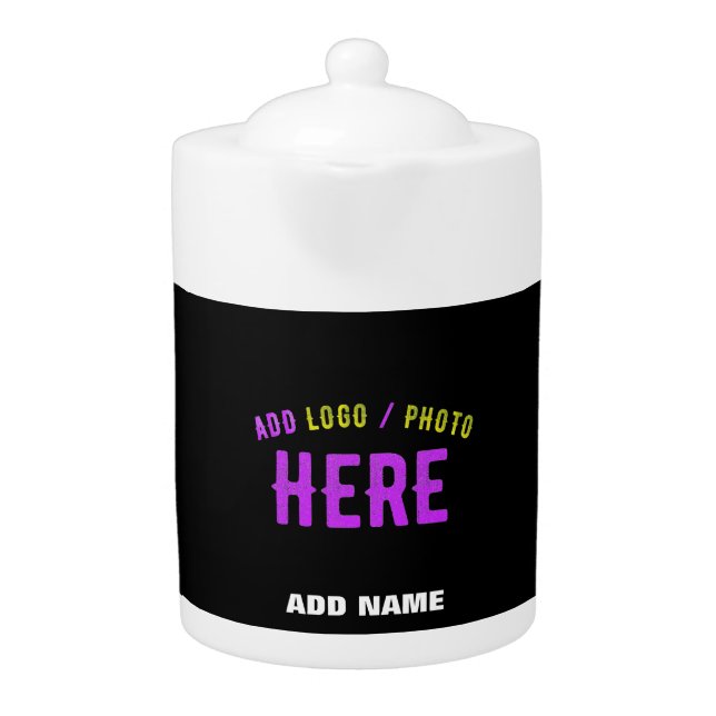 STYLISH MODERN CUSTOMIZABLE BLACK VERIFIED BRANDED TEAPOT (Front)